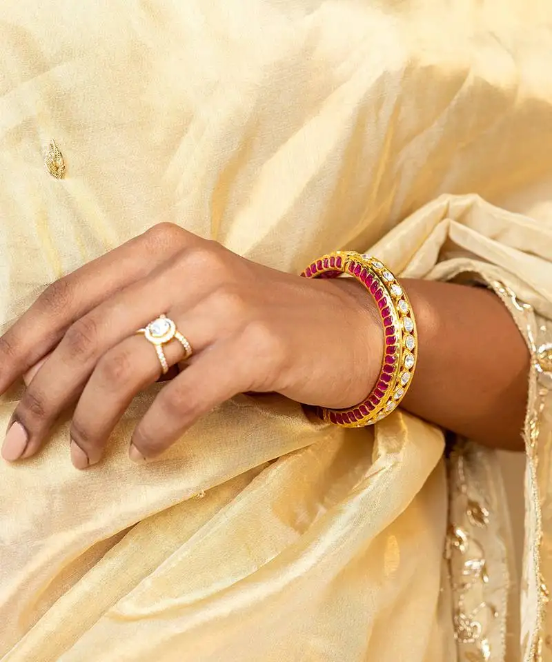 Yellow gold plated pearl ring