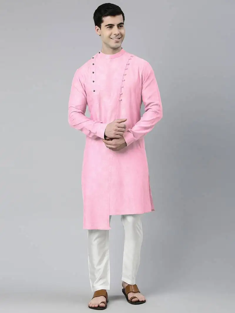 Light pink asymmetrical kurtas