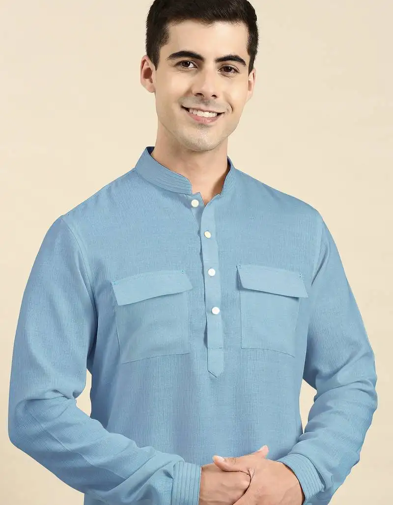 Light blue pathani kurtas