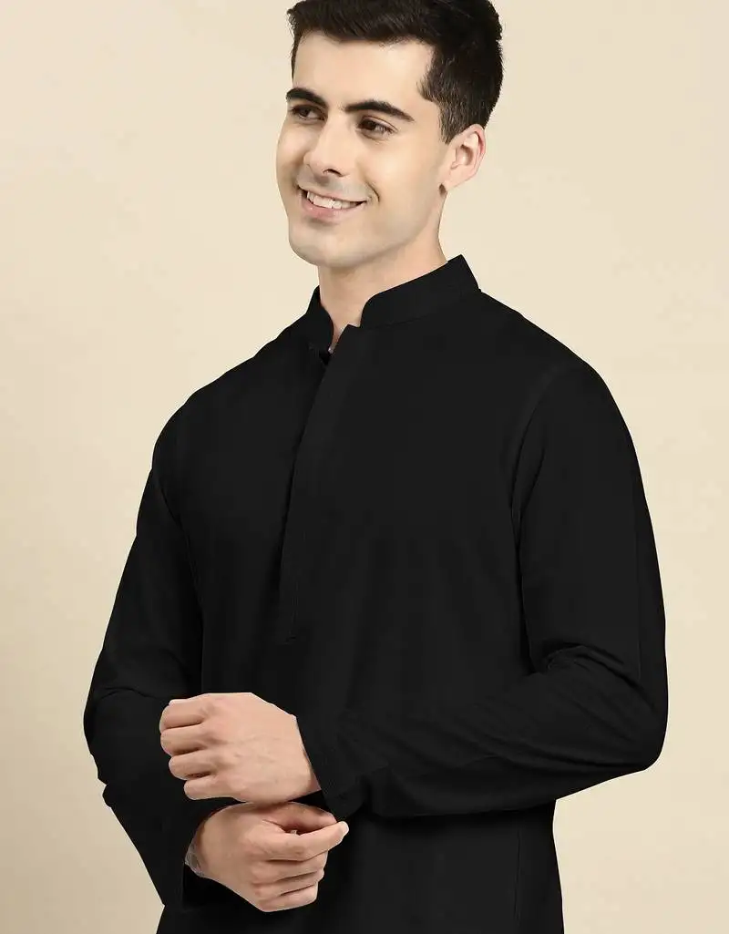 Black fine cotton kurtas