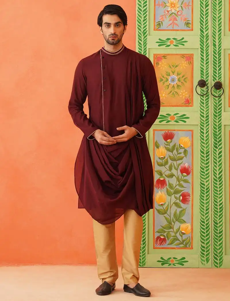 Maroon drape kurtas