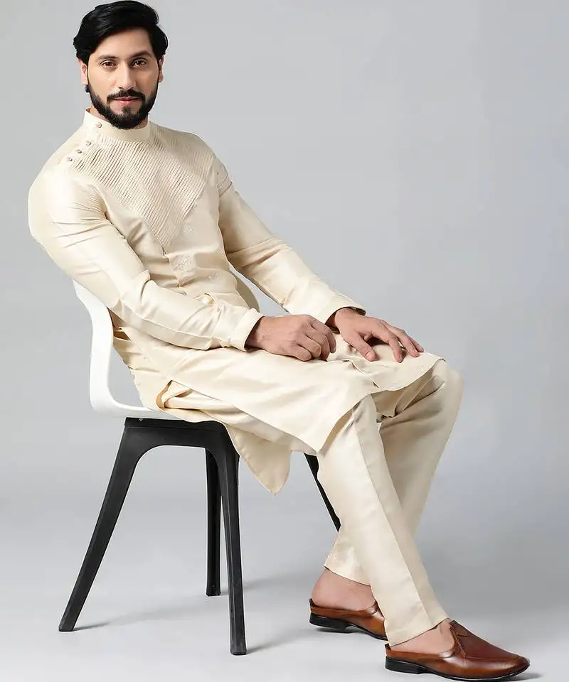 Beige embroidery kurtas