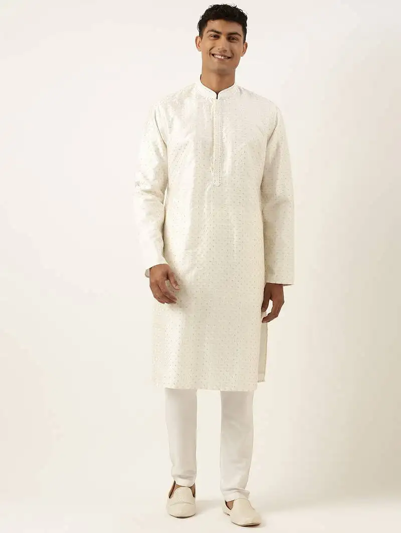 White sequin kurtas