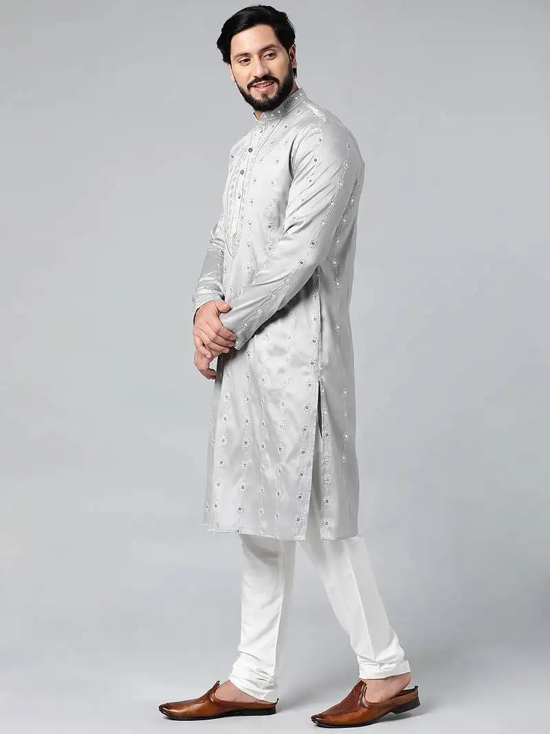 Grey embroidered kurtas