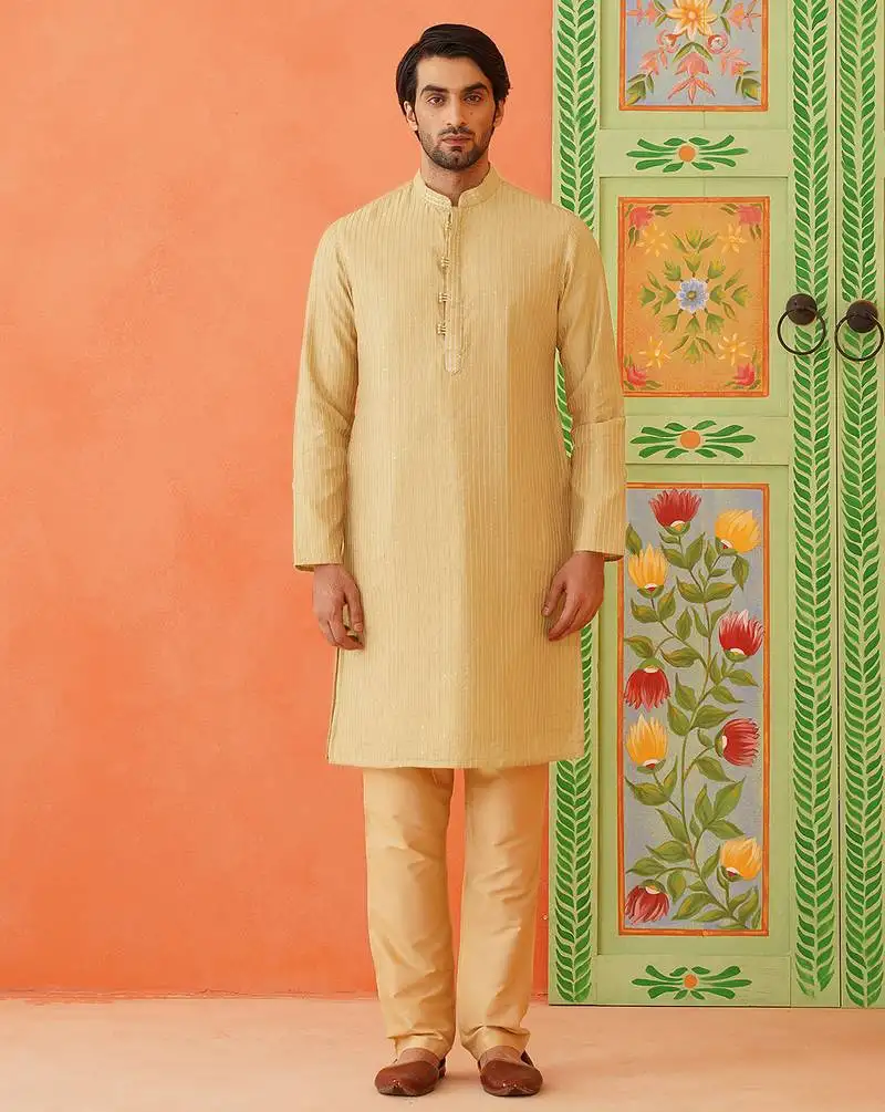 Fawn embroidered kurtas