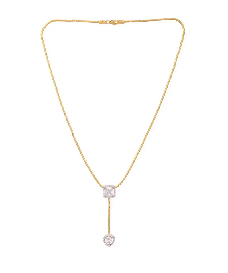 Yellow gold plated snake chain pendant