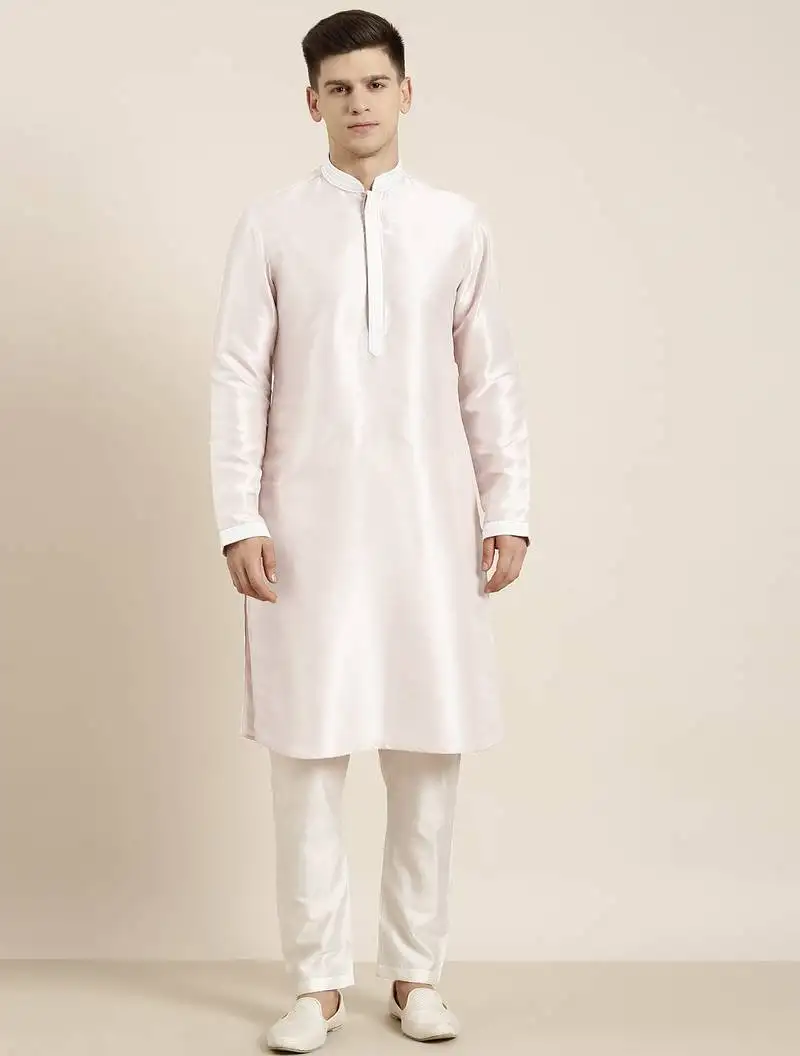 Light pink embroidered kurtas