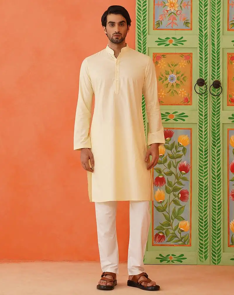 Lemon cotton kurtas