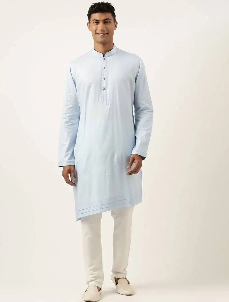 Sky blue asymmetrical kurtas