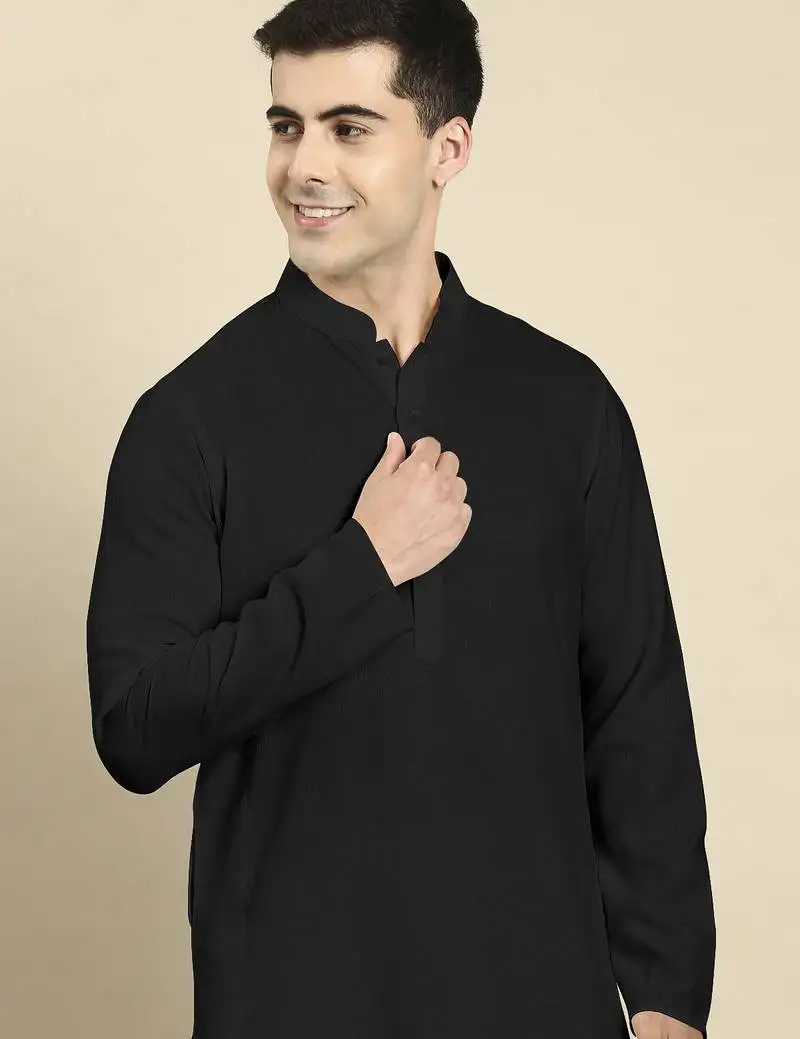 Black twill weave cotton kurtas