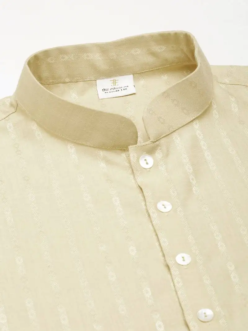 Light beige striped short kurta