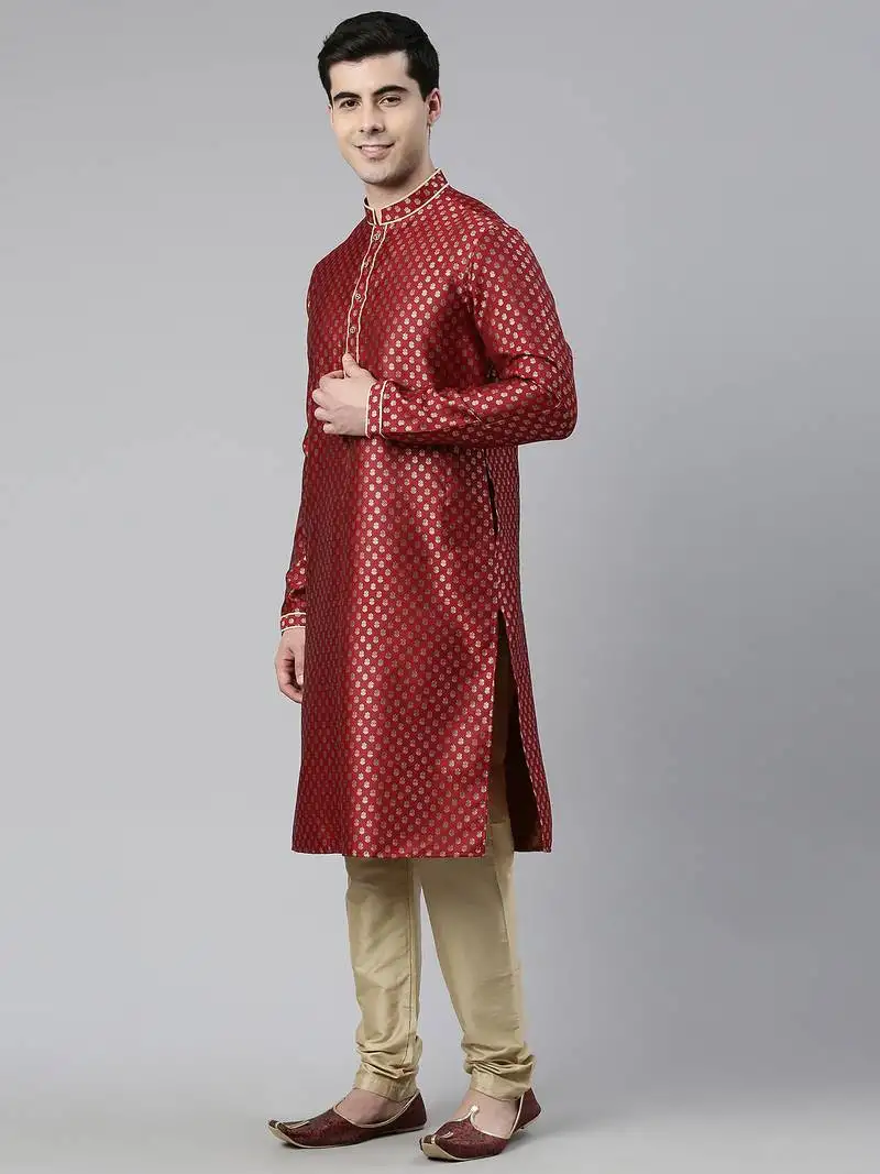 Scarlet red banarasi fesive kurtas