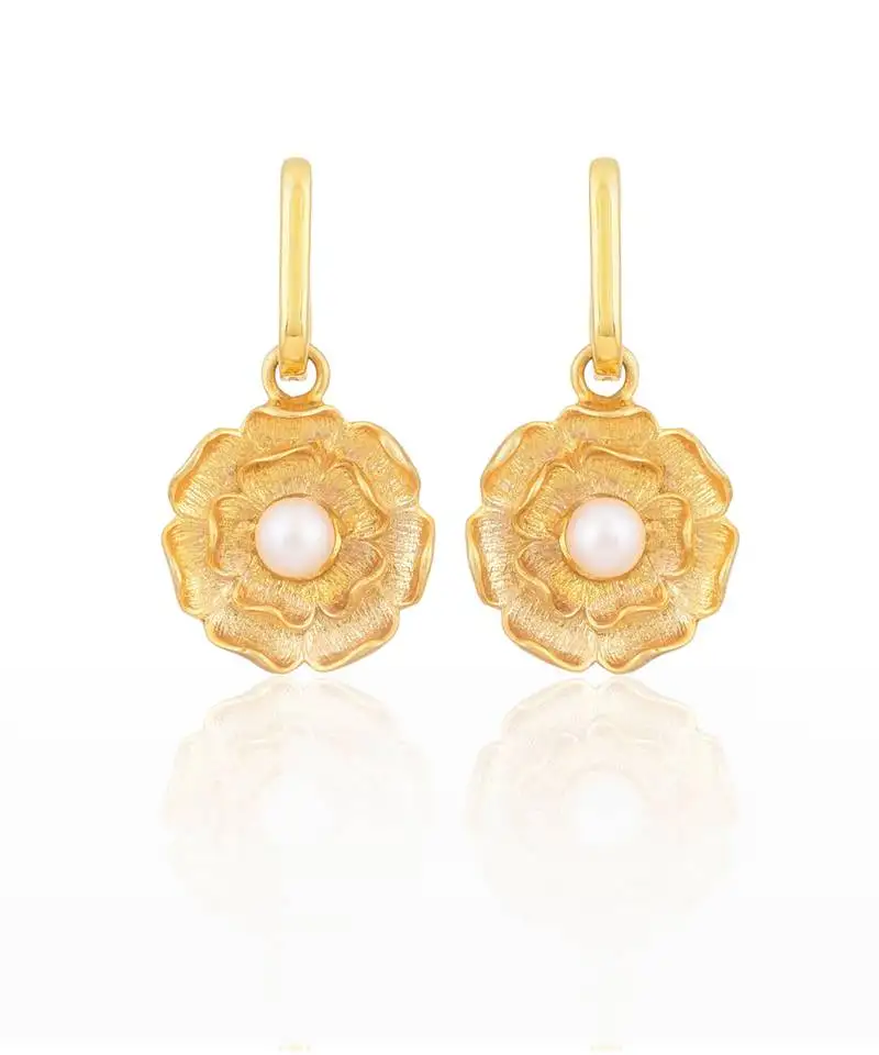 Yellow gold plated earrings