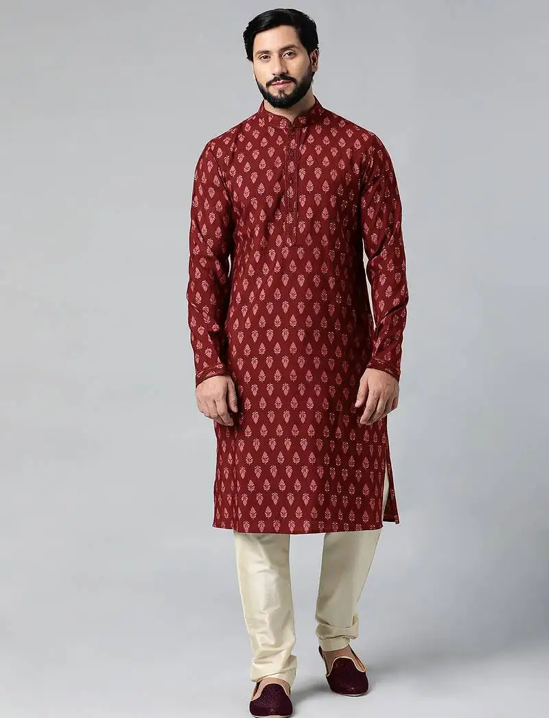 Red block printed kurtas
