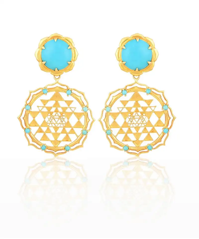 Blue sterling silver studded jewellery earrings