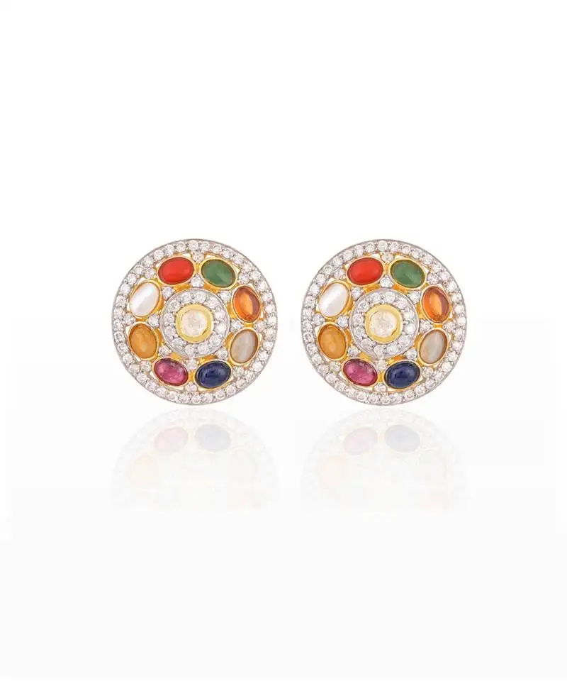 Classic multicolor navratana ear studs