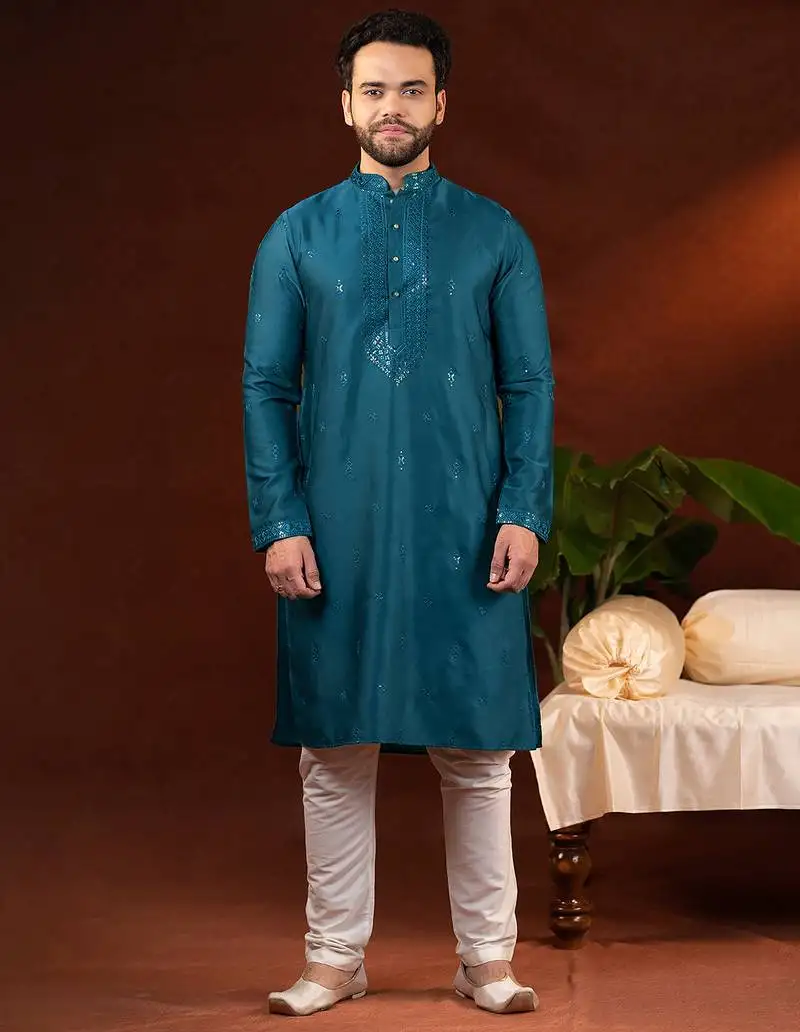 Teal embroidery kurtas