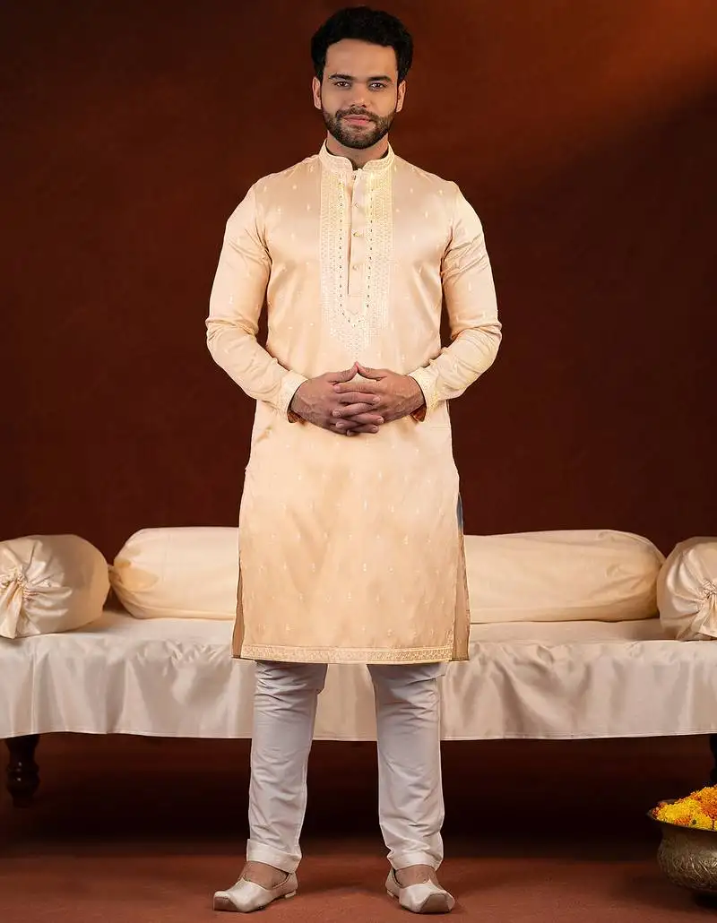 Peach embroidery kurtas
