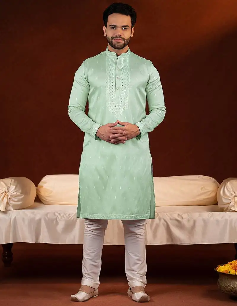 Green embroidery kurtas