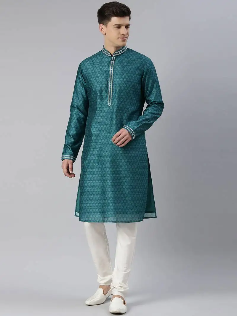 Green cotton printed kurtas