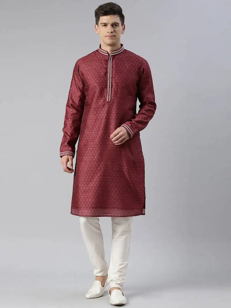 Maroon cotton printed kurtas