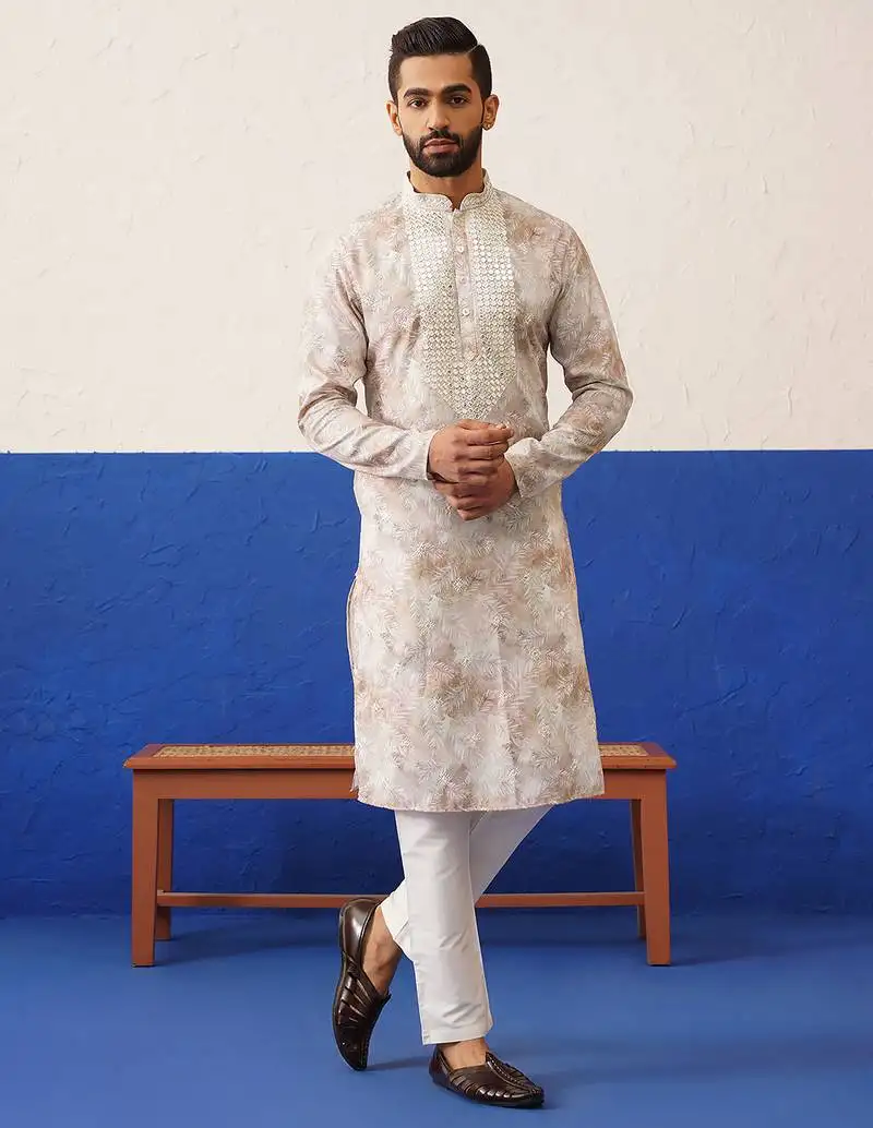 Floral embroidered ceremonial kurtas