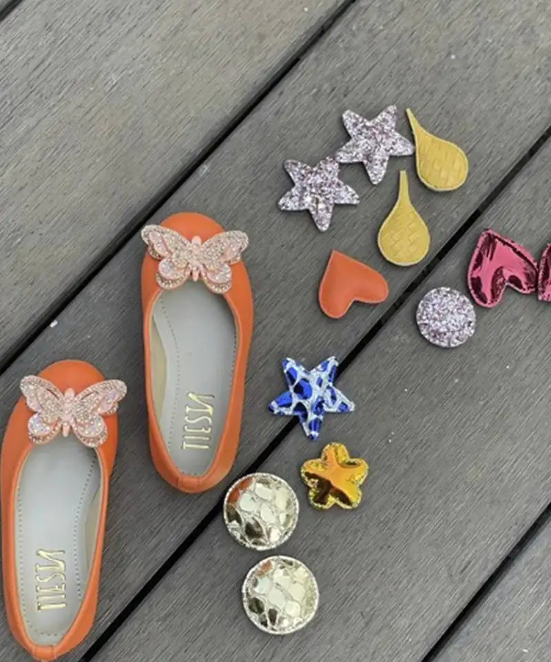 Orange solid synthetic leather shoes