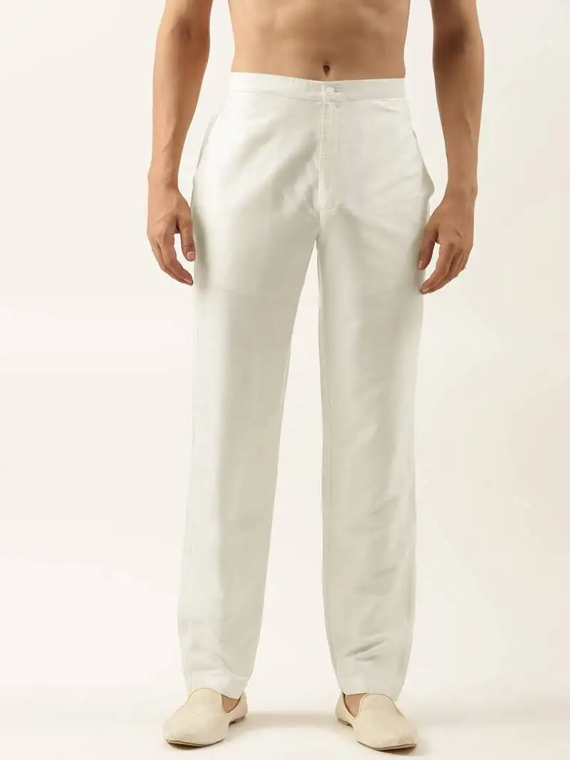Off white cotton silk pant pajama
