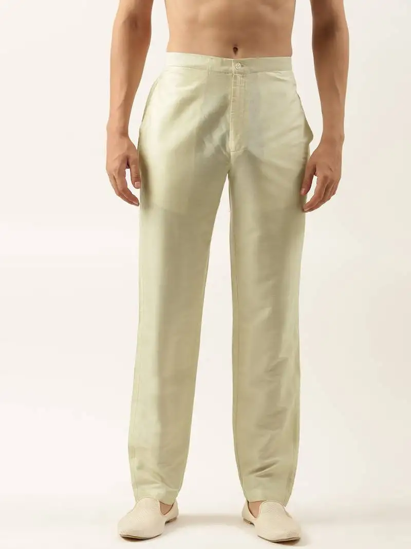 Light gold cotton silk pant pajama