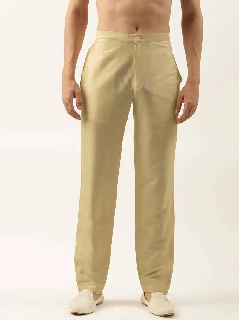 Gold cotton silk pant pajama