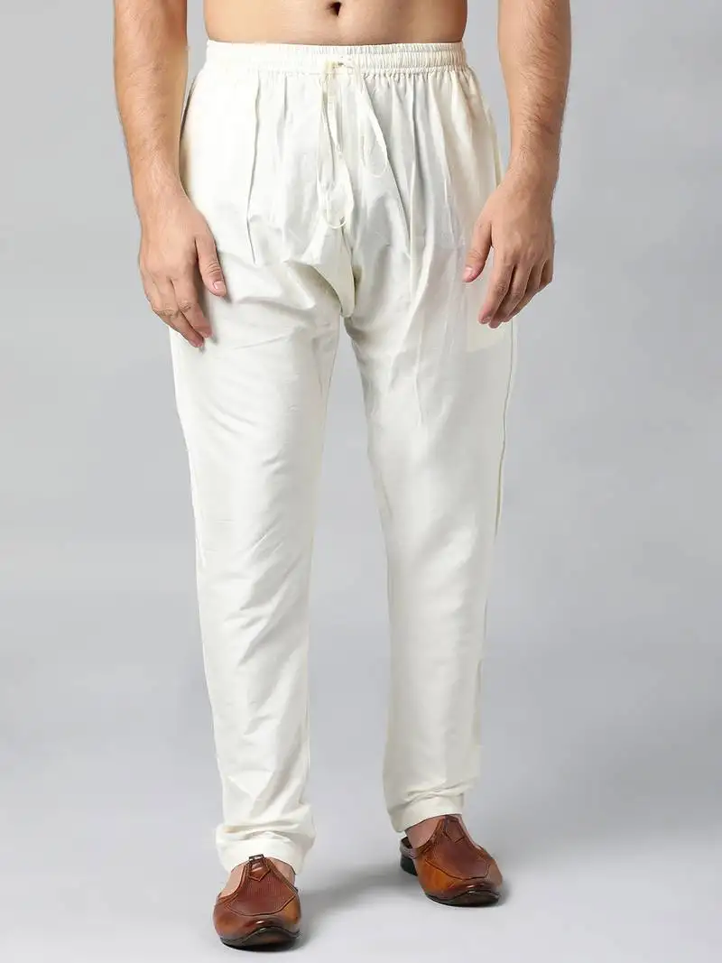 Cream cotton silk pajama
