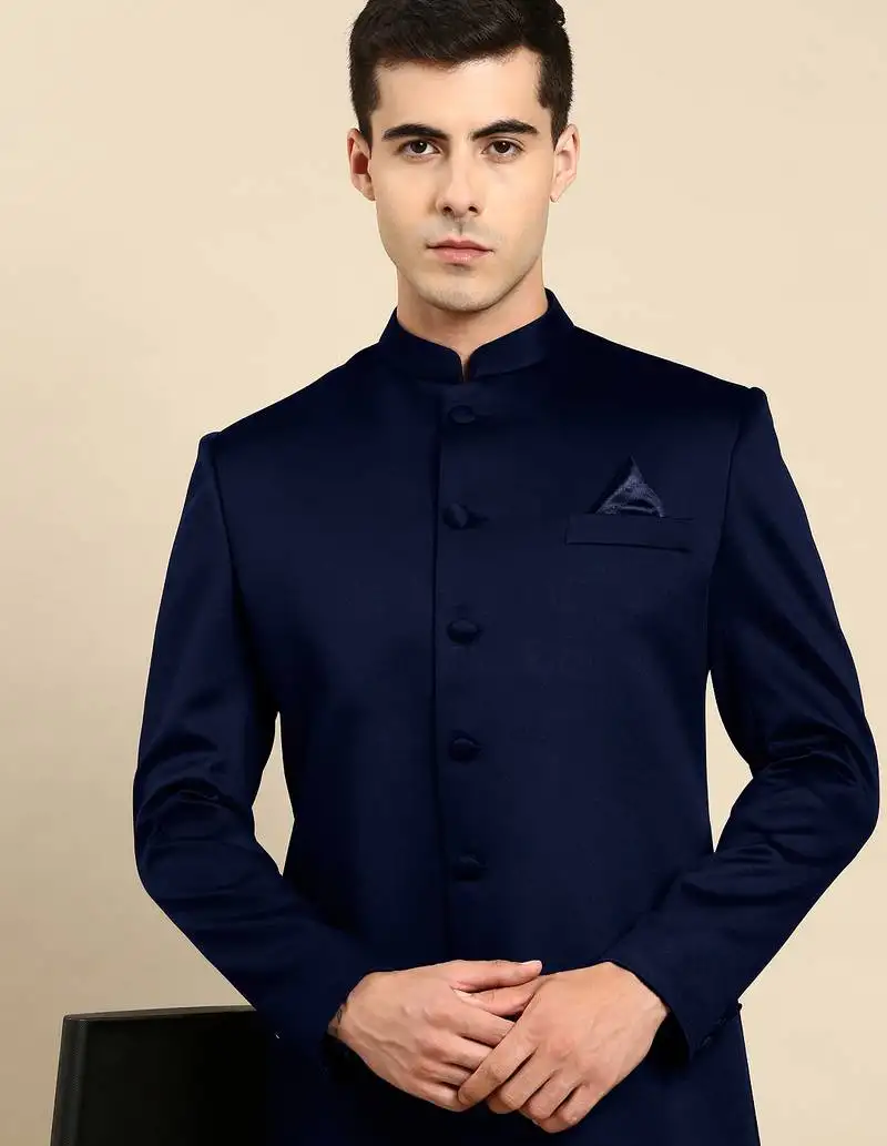 Navy blue classic achkan