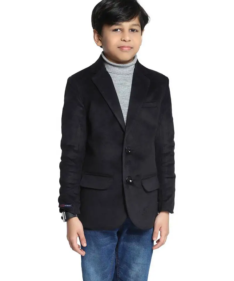 Kids black velvet blazer