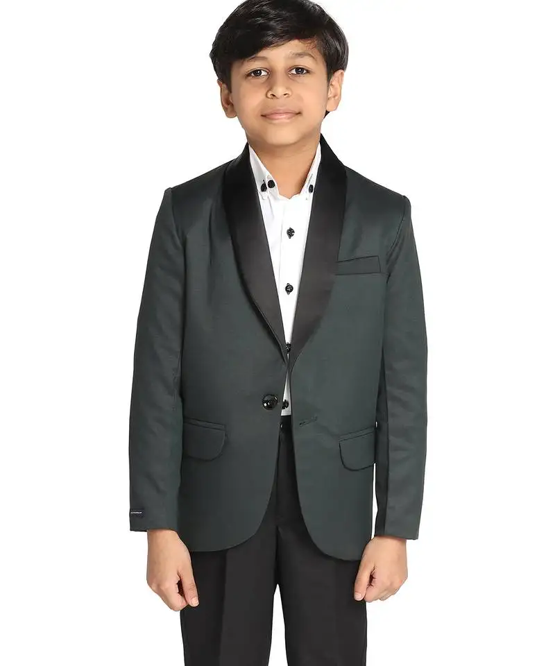 Boys green tuxedo blazer