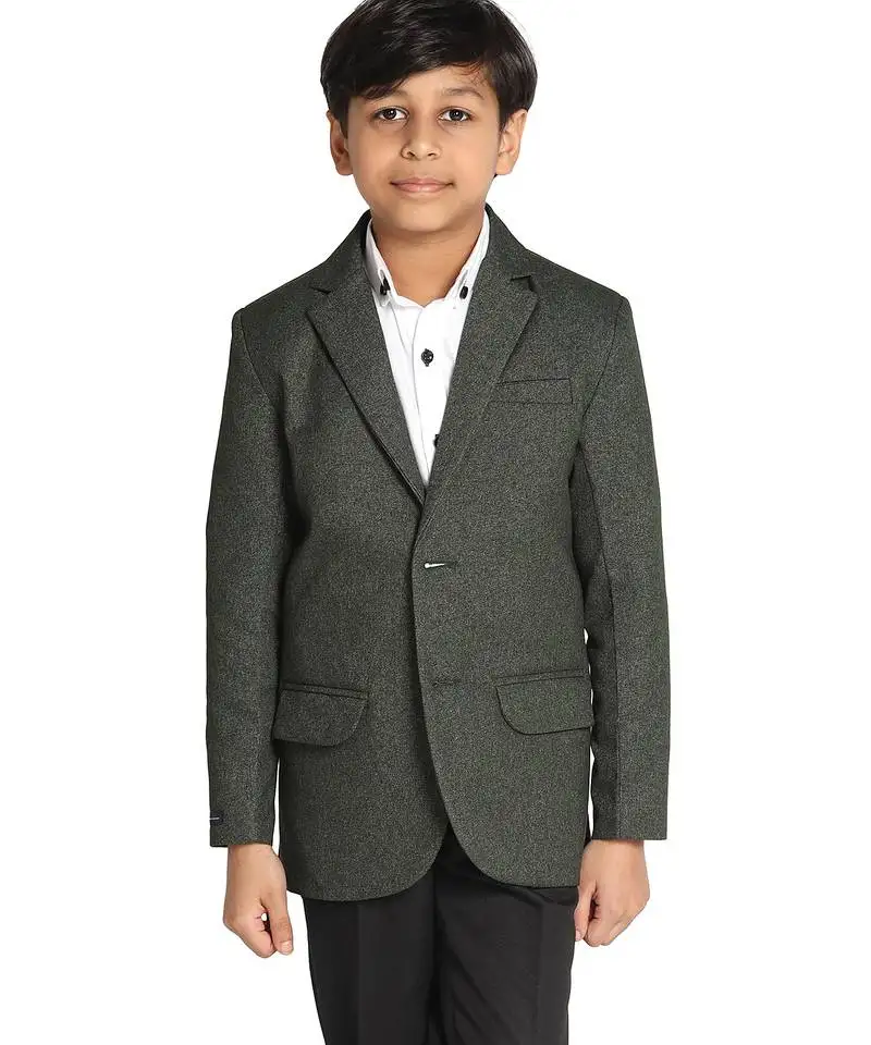 Boys dark green suede blazer