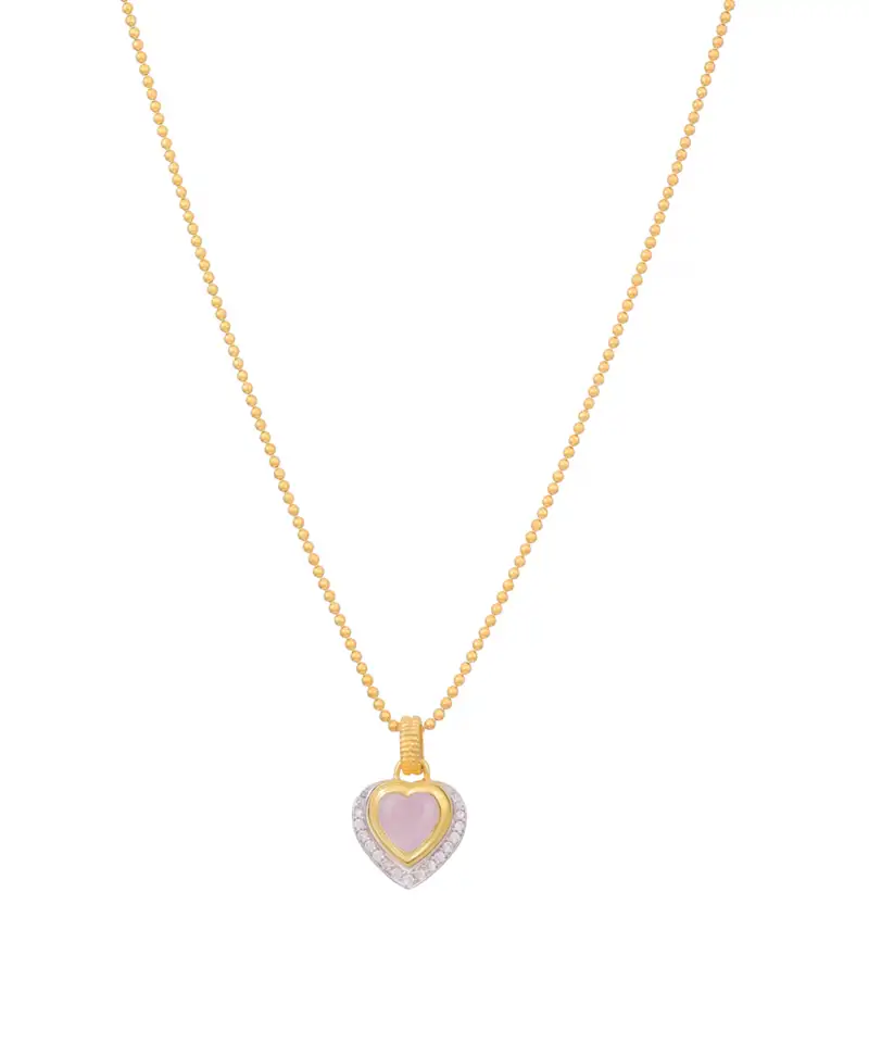 Yellow gold plated cara heart pendant