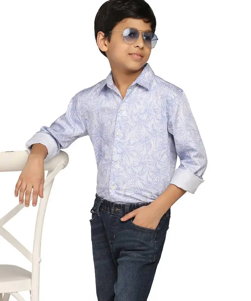 Boys blue printed shirt