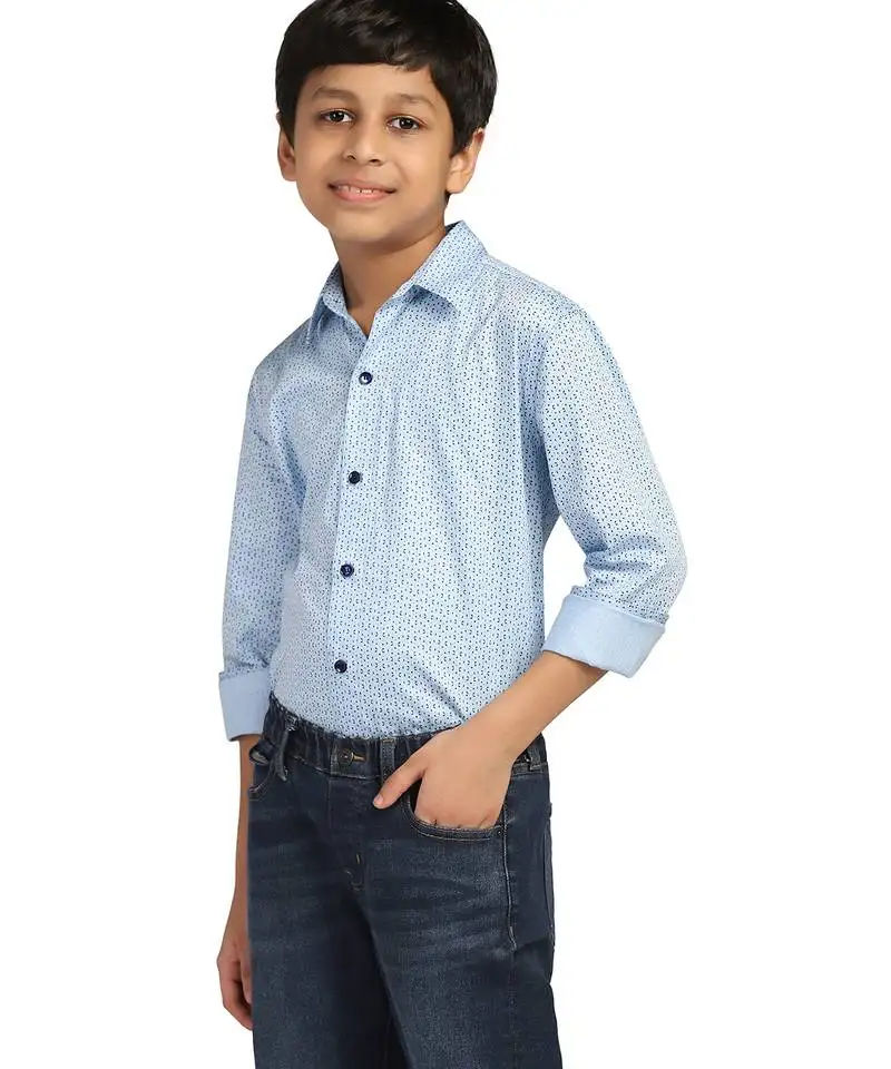 Boys cotton printed shirt