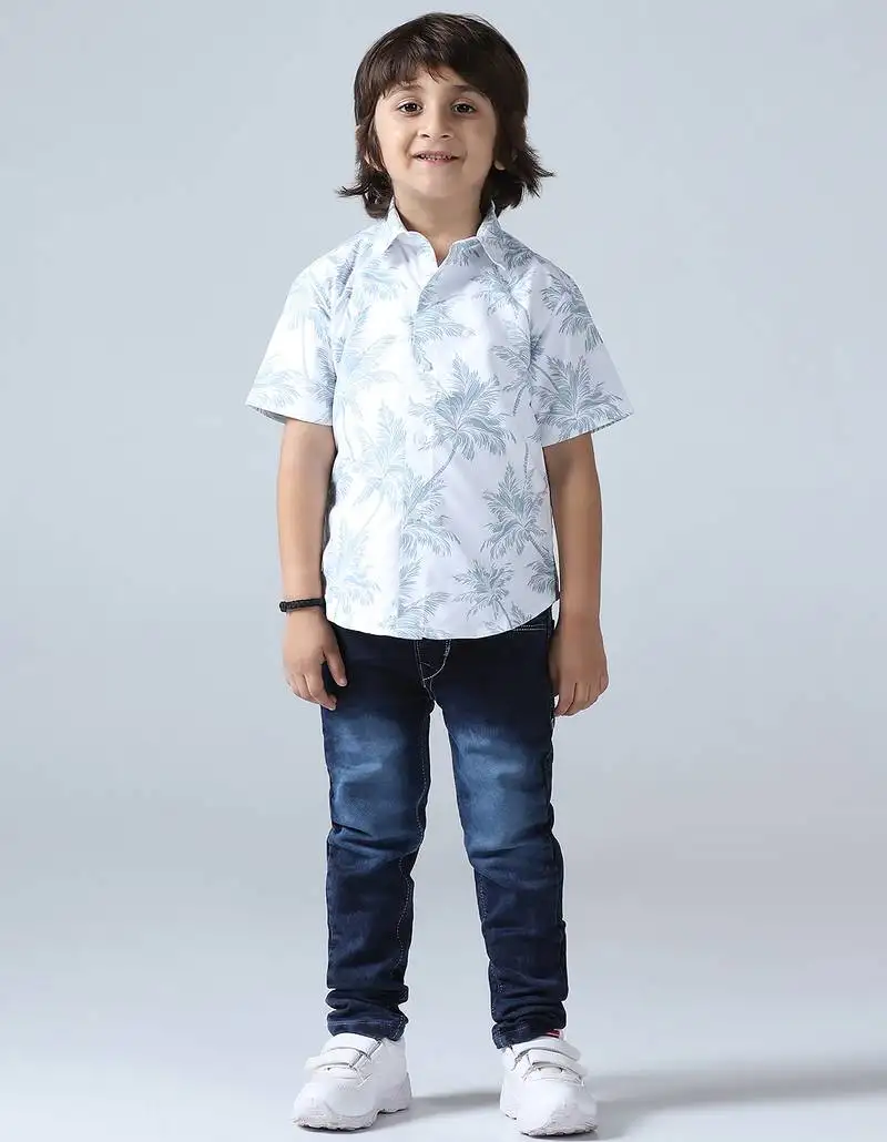 Boys coco tree print shirt