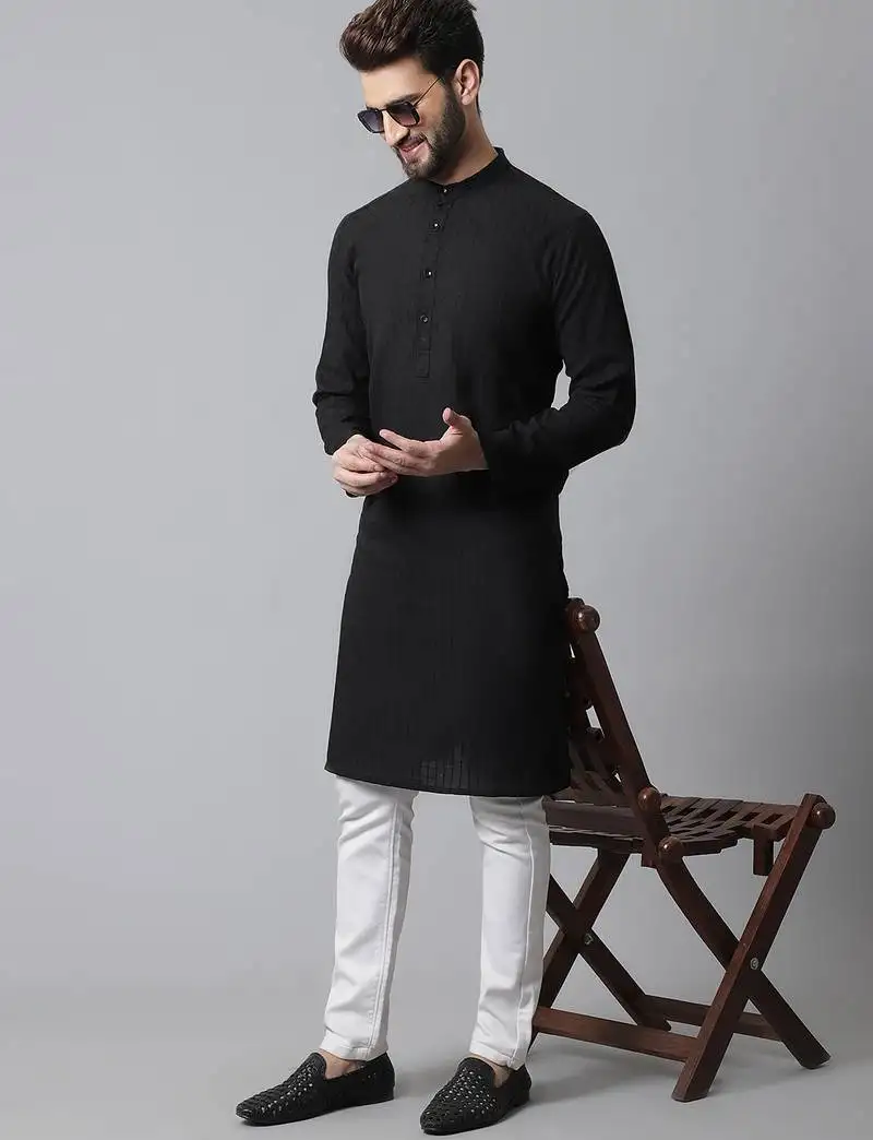 Long kurta with band collar