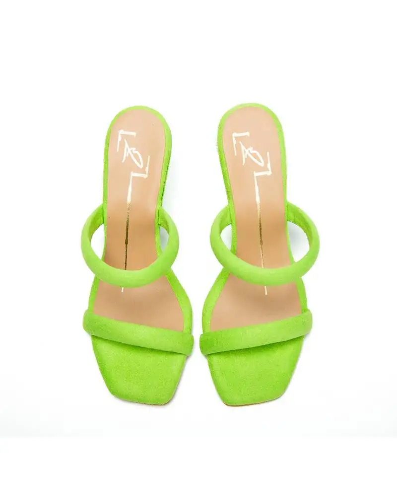 Green suede finish wedges