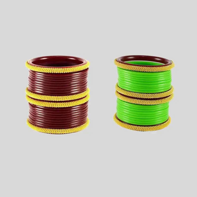 Acrylic multicolor plain bangle combo