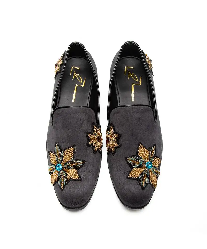 Grey seude leather finish mocassins