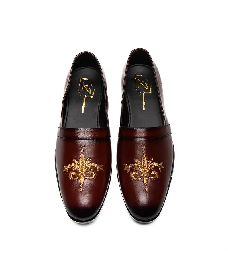 Cherry red leather finish mocassins