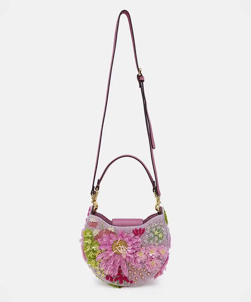 Lilac embellished clutch bag with sling