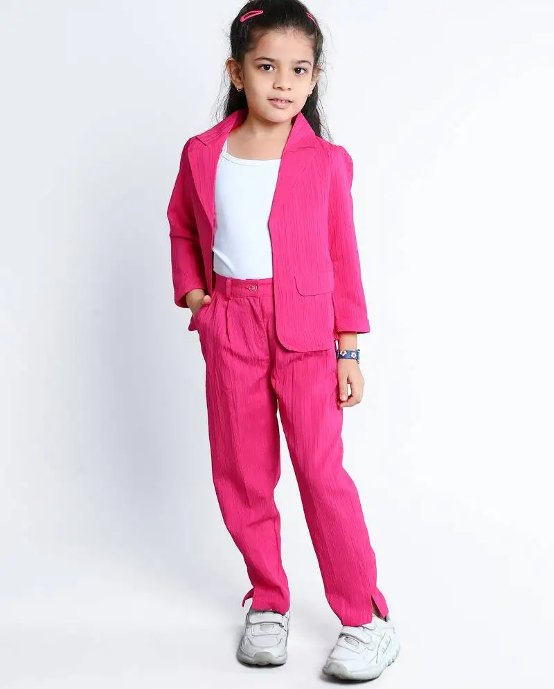Pink stylish solid co-ord set