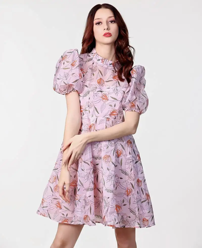 Multi colour organza western dress