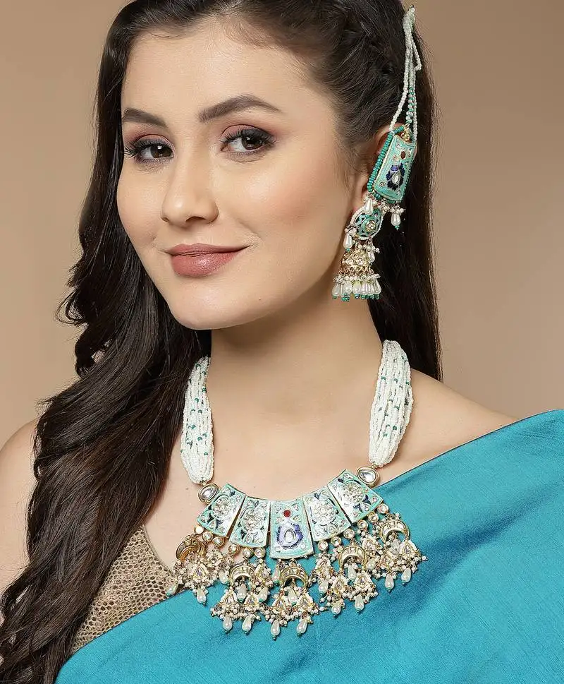 Indigo infusion haar necklace