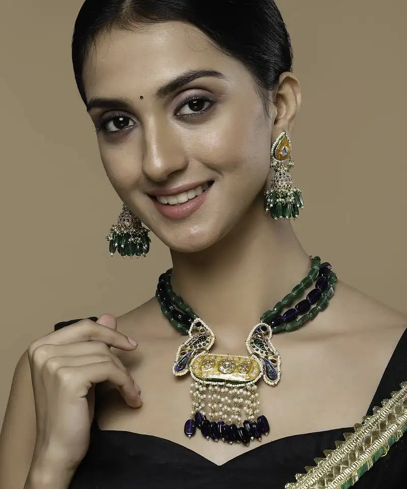 Saanjh ki necklace with earring jewellery set