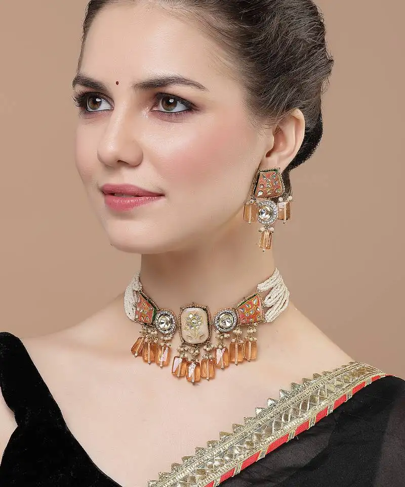 Sunset necklace with earring jewellery set